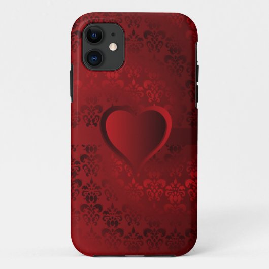 赤ダマスクハート Case-Mate iPhoneケース (裏面)
