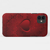 赤ダマスクハート Case-Mate iPhoneケース (裏面(横))
