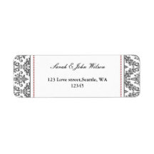 赤ダマスク，差出人住所ラベル