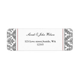 赤ダマスク，差出人住所ラベル ラベル