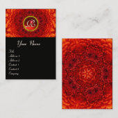 赤ダリアモノグラム、ルビー黒黄 名刺 (正面/裏面)