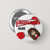 赤チアリーダー少女 |カスタマイズ 缶バッジ (正面&裏面)