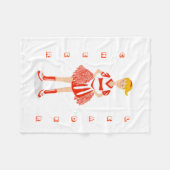 赤チアリーダー フリースブランケット (正面(横))