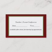 赤チェッカーボードとアップル先生の名刺 名刺 (裏面)