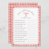 赤チェックのシャワーゲーム 赤チェックのシャワーゲーム どれくらい知ってる？ 招待状 (正面/裏面)