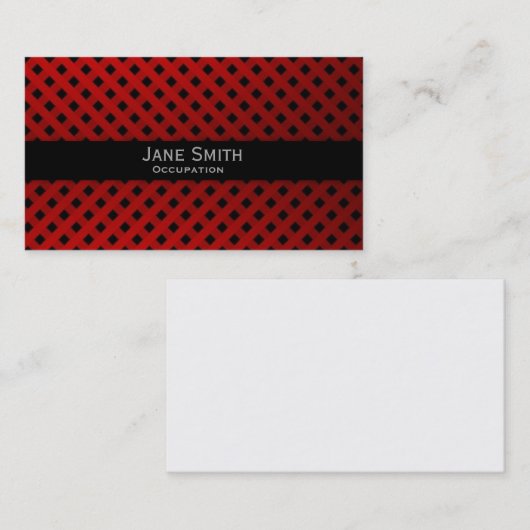 赤チェックタータンチェックパターモダンンスタイリッシュ 名刺 (正面/裏面)