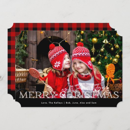 赤チェック水牛プレイド1枚の写真 シーズンカード (正面/裏面)