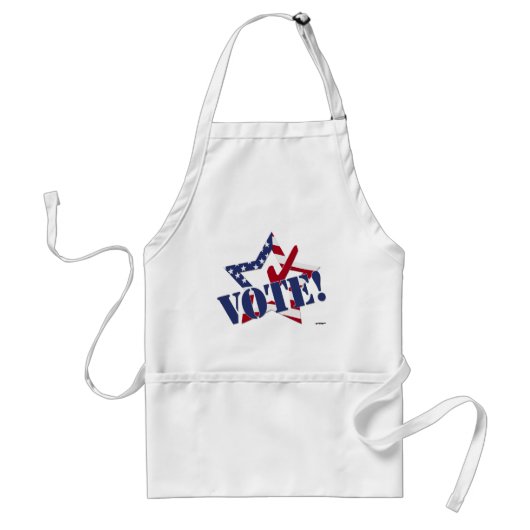 赤チェック青VOTEとアメリカ国旗の星 スタンダードエプロン (正面)