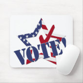 赤チェック青VOTEとアメリカ国旗の星 マウスパッド (マウス)