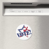 赤チェック青VOTEとアメリカ国旗の星 マグネット (インサイチュ (食洗機))