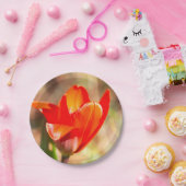 赤チューリップの花 ペーパープレート (パーティー)