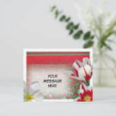 赤チューリップフィールドと赤い白チューリップDIYポストカード ポストカード (スタンド正面)