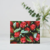 赤チューリップブーケ ポストカード (スタンド正面)