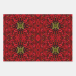 赤チューリップ正方形 ラッピングペーパーシート