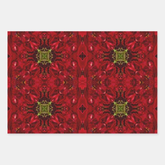 赤チューリップ正方形 ラッピングペーパーシート (正面)