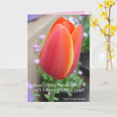 赤チューリップ花強度引用文カード カード (黄色い花)