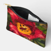 赤チューリップ アクセサリーポーチ (見開き)