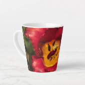 赤チューリップ カフェラテマグ (左アングル)