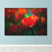 赤チューリップ キャンバスプリント (インサイチュ (ウッドフロア))