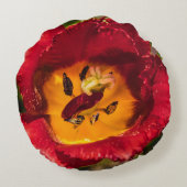 赤チューリップ ラウンドクッション (裏面)