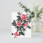 赤ツバキ墨色と水色絵画の (スタンド正面)