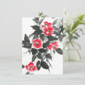 赤ツバキ墨色と水色絵画の (スタンド正面)