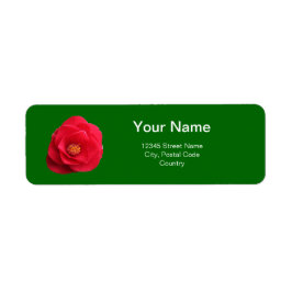 赤ツバキ花グリーン住所 シール