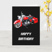 赤ツーリングバイク カード (黄色い花)