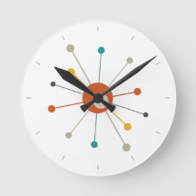 赤ティール（緑がかった色）原子時代スターバストミッドセンチュリーモダン