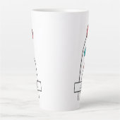 赤ティール（緑がかった色）花 カフェラテマグ (正面)