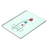 赤ティール（緑がかった色）花 ノートブック (左側)