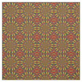 赤ティール（緑がかった色）黄モダン民族繊維族プリント ファブリック