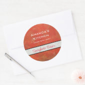 赤テクスチャグランジ抽象芸術背景ソース ラウンドシール (封筒)