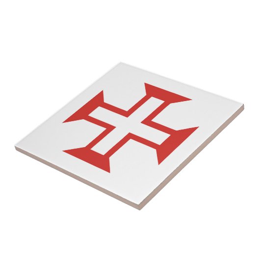 赤テンプル十字 タイル (側面)