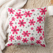 赤デイジーの花レトロ背景の夏 クッション (ブランケット)