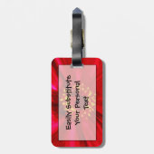 赤デイジーの黄花粉抽象芸術 ラゲッジタグ (裏面縦)