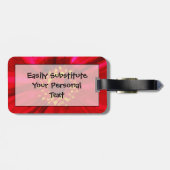 赤デイジーの黄花粉抽象芸術 ラゲッジタグ (裏面横)