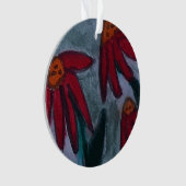 赤デイジーアクリル オーナメント (正面)