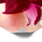 赤デイジー絵を描写真の花芸術 ポスター (角)