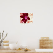 赤デイジー絵を描写真の花芸術 ポスター (キッチン)