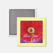 赤デイジー絵画フラワー数々の- マグネット (正面/裏面)