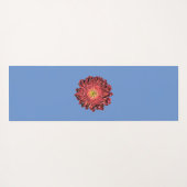 赤デイジー花 ヨガマット (裏面(横))