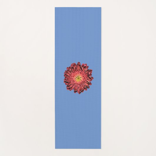 赤デイジー花 ヨガマット (正面)