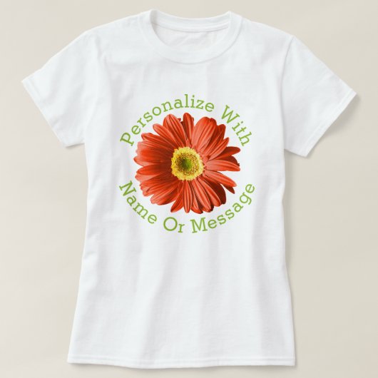赤デイジー花 Tシャツ (デザイン正面)