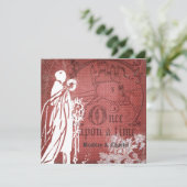 赤デザインワンスアタイム結婚式招待状 招待状 (スタンド正面)