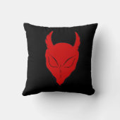 赤デビルピロー装飾美術プリント クッション (裏面)