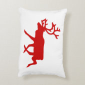 赤トナカイ/カリブシルエット アクセントクッション (裏面(縦))