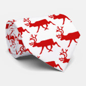 赤トナカイ/カリブシルエット ネクタイ (ロール)