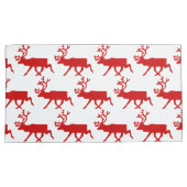 赤トナカイ/カリブシルエット 枕カバー (正面右)