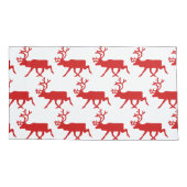 赤トナカイ/カリブシルエット 枕カバー (裏面-左)